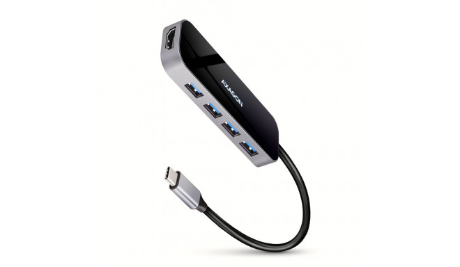AXAGON HMC-6H4A USB-Hub 4x USB-A + HDMI USB-C 3.2 Gen 1 PD 100W - 20 cm USB-C-Kabel