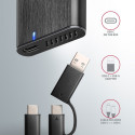 Axagon väline USB-C 3.2 Gen 2 metallist karp M.2 NVMe & SATA SSD kettale, kruvivaba