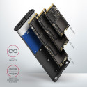 Axagon External USB-C 3.2 Gen 2 metal box for M.2 NVMe & SATA SSD disk. Screwless.