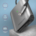 Aluminum high-speed USB-C 3.2 Gen 1 memory card reader. 3 slots UHS-II.