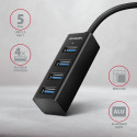 AXAGON HUE-M1AL mini USB-A-hub 4x USB-A 3.2 Gen 1 hõbedane - 1,2 m