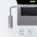 AXAGON HMC-5 USB-C-hub 2x USB-A HDMI 2x USB-C 3.2 Gen 1 1x SD 1x microSD hõbedane