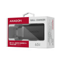 Axagon GaN seinalaadija 240V / 3x port (USB + topelt USB-C) PD3.0/QC4+/PPS/Apple, 65W koguvõimsus