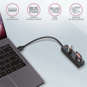 AXAGON HMA-CR3A 3x USB-A + SD/microSD USB3.2 Gen 1 metall hub 20cm USB-A kaabel