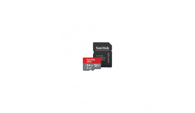 SanDisk Ultra microSDXC 64GB + SD Adapter 140MB/s A1 Class 10 UHS-I; EAN: 619659200541