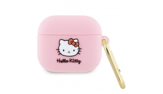 Hello Kitty HKA33DKHSP AirPods 3 ümbris roosa silikoonist 3D Kitty pea