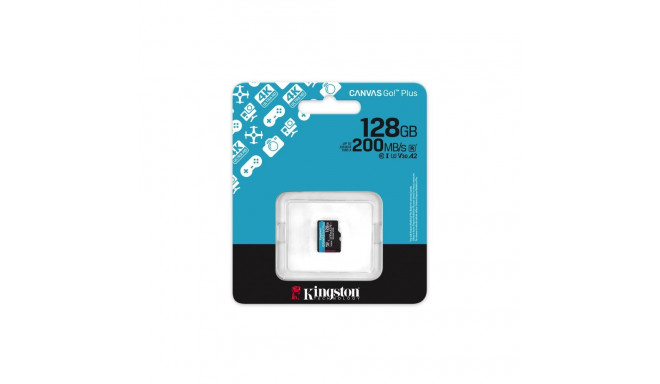 Kingston Technology 128GB microSDXC Canvas Go Plus Gen4 200R A2 U3 ühekordne pakend ilma ADP-ta