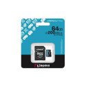 Kingston Technology 64GB microSDXC Canvas Go Plus Gen4 200MB/s A2 U3 V30 kaart + adapter