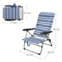 Пляжный стул Colorbaby 62601 Синий/Белый Алюминий 61 x 50 x 85 cm Белый Тёмно Синий (61 x 50 x 85 cm