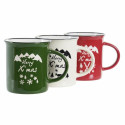 Krūze DKD Home Decor Porcelāns Keramika (330 ml) (3 gb.)