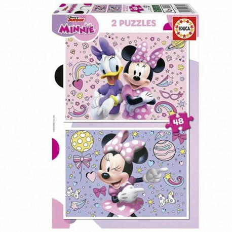 2 Pusle Komplekt Educa Minnie Mouse 48 Tükid, osad