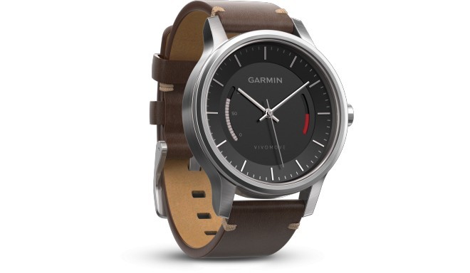 Garmin Vivomove Premium, silver/leather