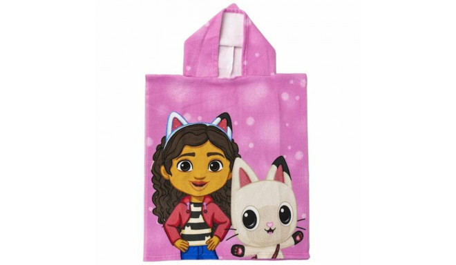 Poncho-Towel with Hood Gabby's Dollhouse Pink 50 x 115 cm