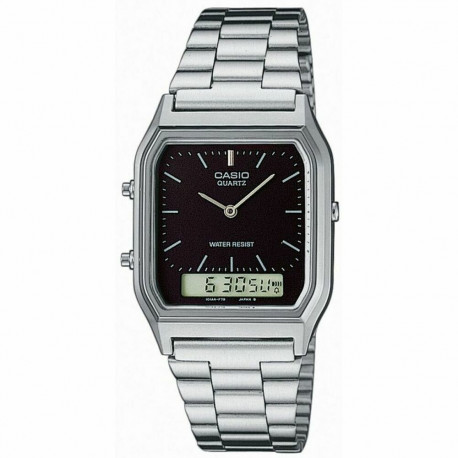 Unisex Kell Casio AQ-230A-1DMQYES Must Hõbedane