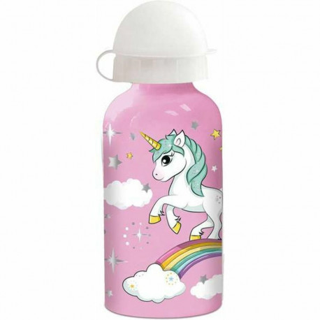 Water bottle Stor Unicorn Rainbow Silicone Aluminium 400 ml