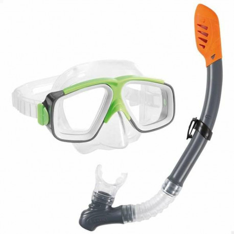 Snorkel Goggles and Tube for Children Intex Green