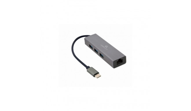 Gembird I/O ADAPTER USB-C TO LAN RJ45/USB HUB A-CMU3-LAN-01