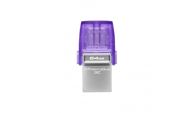 Kingston DataTraveler DT Micro Duo 3C 64 GB, USB Type-C and Type-A, Purple