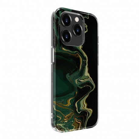 Evelatus Apple iPhone 15 Pro PC Customized Print Design Marble Dark Green