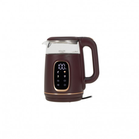 AD 1305 burgundy Czajnik elektryczny szklany led z regulacją temperatury 1,7l