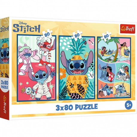 TREFL DISNEY STITCH puslede komplekt Stitchi maailm, 3x80 osa