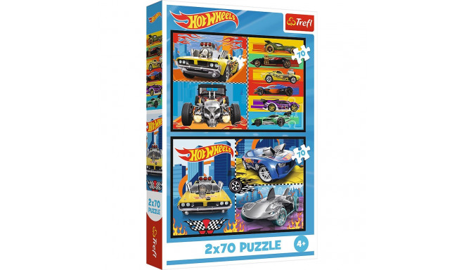 TREFL HOT WHEELS puslede komplekt Mänguautod, 2x70 osa