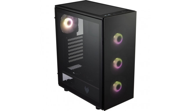 "ATX CMT340 FSP Plus Mid tower/Tempered Glass side panel/2xUSB 3.0/HD Audio/ARGB/4x120mm fan/Black"