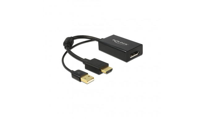 "DELOCK Adapterkabel HDMI-A Stecker > Displayport 1.2 Buchse schwarz"