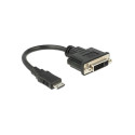 "DELOCK Adapterkabel mini HDMI-C Stecker > DVI 24+5 Buchse schwarz ca. 20cm"
