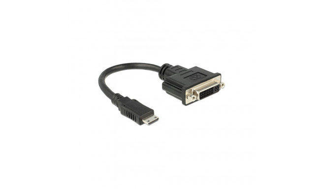 "DELOCK Adapterkabel mini HDMI-C Stecker > DVI 24+5 Buchse schwarz ca. 20cm"