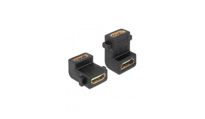 "DELOCK Adapter HDMI-A Buchse > A Buchse 90G gewinkelt mit Schraubanschluss"