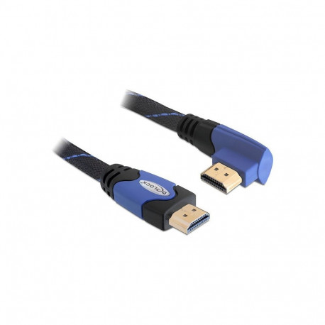 "DELOCK Kabel HDMI A-A St/St gewinkelt links blau 2m"