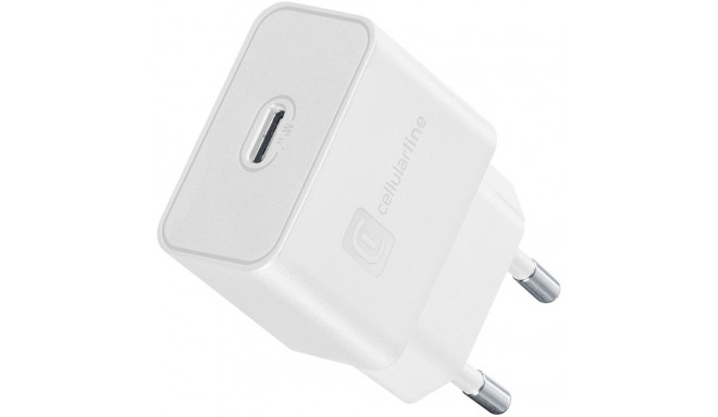 "Cellularline USB Typ-C Super Fast Travel Charger 25W White"