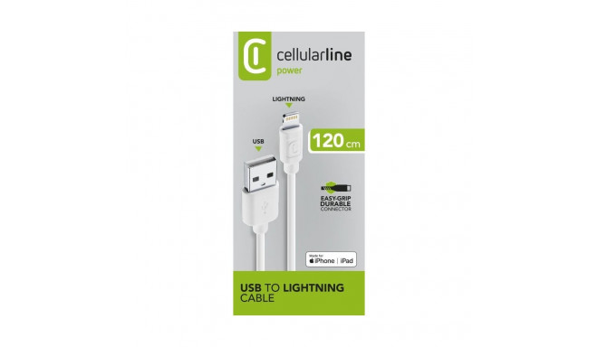 "Cellularline Power Data Cable 1.2 m USB-A/ Lightning White"