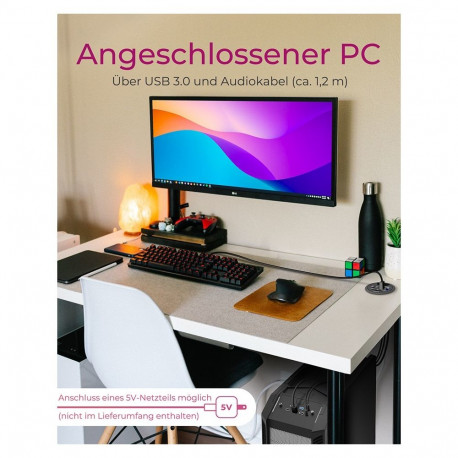 ICY BOX lauajaotur 2 kaardilugejaga audio sisse-/väljund laadimisfunktsioon ja LED