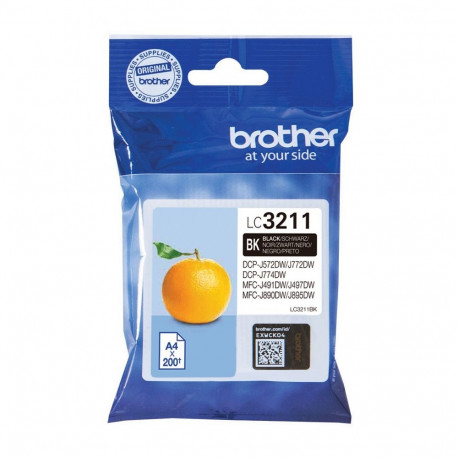 "Brother Tinte LC-3211BK Schwarz bis zu 200 Seiten nach ISO/IEC 24711"