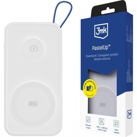 3mk PastelUp 10 000mAh 22.5W USB 1A1C-White