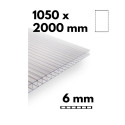 Šiltnamio daugiasienio lakšto gabalas / skaidraus polikarbonato 1050x2000mm - 6mm, 3vnt.