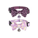 Collar set Dogness for cats 2 pcs (Calamus Purple/Polka Dot Purple)