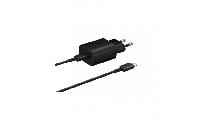 Samsung - EP-TA800XBE Samsung 25W Travel Charger + USB-C Data Cabel Black