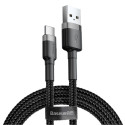 Baseus Baseus Cafule Cable durable nylon cable USB / USB-C QC3.0 3A 1M black-gray (CATKLF-BG1)