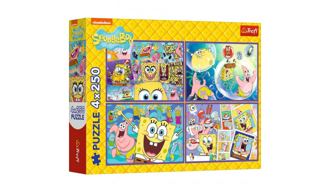 Puzzle - 4x250 - hull Sponge Boba maailm - Trefl 13342