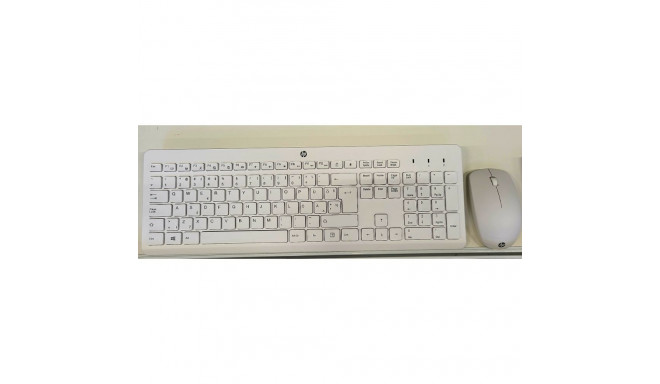 Klaviatuur+hiir HP 230 Wireless Mouse and Keyboard Combo White - valge, juhtmevaba 2.4GHz, EST