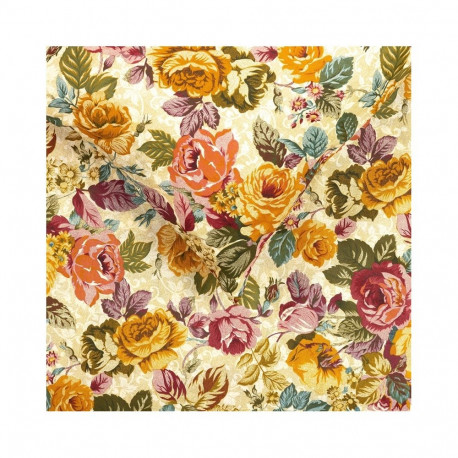 BED COV SET Flowers KSL COTTON 200x220CM