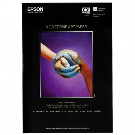 Epson Velvet Fine Art Paper A 3+ 20 lehte, 260 g S 041637