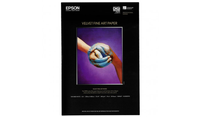 Epson Velvet Fine Art Paper A 3+ 20 lehte, 260 g S 041637