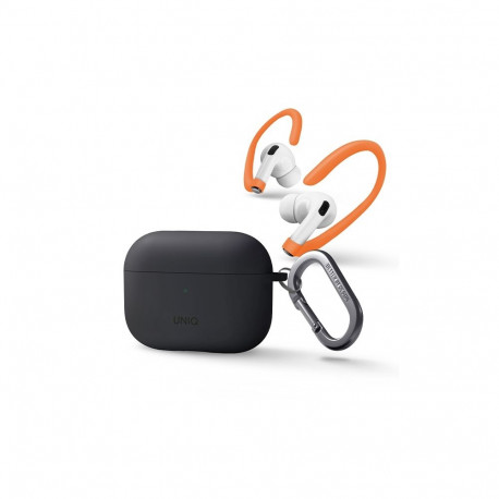 UNIQ Nexo ümbris AirPods Pro 2 gen + kõrvaaasad silikoonist tumehall