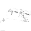 Neomounts NM-D775DX3BLACK monitorihoidik 17-27" gaasvedru Topfix 180°-piirajaga