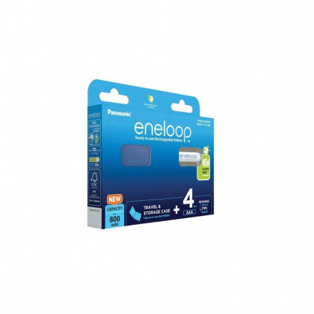 laetavad akud PANASONIC ENELOOP AAA 800 mAh 4 tk + karp (BK-4MCDE/4CP+CASE)