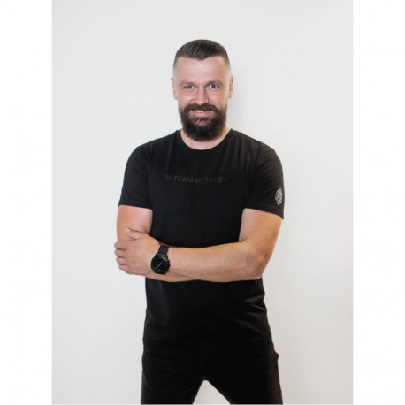 Dinamo - MEN'S T-SHIRT DINAMO WITH BLACK METALLIC PRINTING L Black